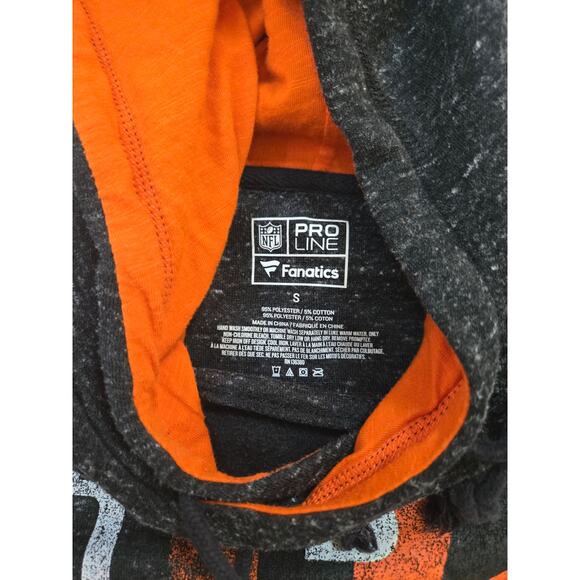 Wmns Small Antigua Heather Black Cincinnati Bengals Lightweight Pullover Hoodie - Picture 3 of 4